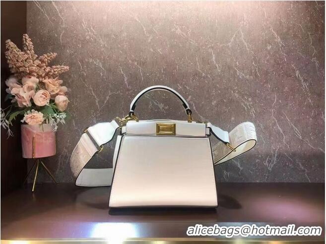 Top Quality FENDI PEEKABOO ISEEU SMALL leather bag F1615 White