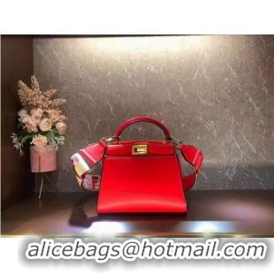 Traditional Discount FENDI PEEKABOO ISEEU SMALL leather bag F1615 Red