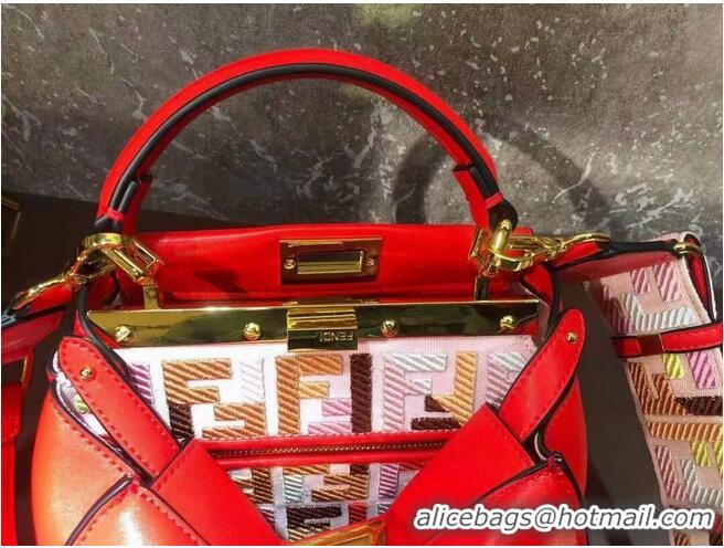 Traditional Discount FENDI PEEKABOO ISEEU SMALL leather bag F1615 Red