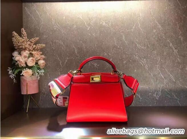 Traditional Discount FENDI PEEKABOO ISEEU SMALL leather bag F1615 Red