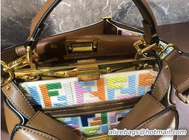 Top Quality FENDI PEEKABOO ISEEU SMALL leather bag F1615 blackish green