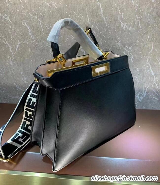 Famous Brand FENDI PEEKABOO ISEEU Medium Original Leather Bag F1688 Black