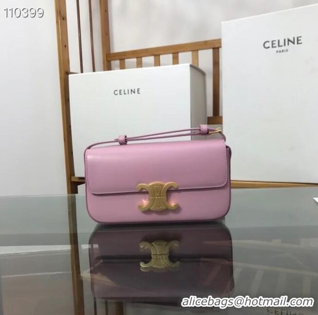 Pretty Style Celine TRIOMPHE SHOULDER BAG IN NATURAL CALFSKIN 194143 Rose