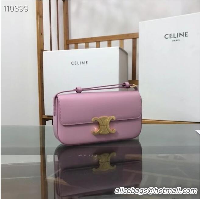 Pretty Style Celine TRIOMPHE SHOULDER BAG IN NATURAL CALFSKIN 194143 Rose