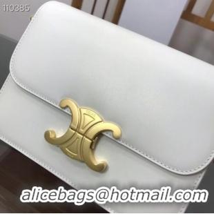 Top Quality Celine TEEN TRIOMPHE BAG IN SHINY CALFSKIN MINERAL 188423 White