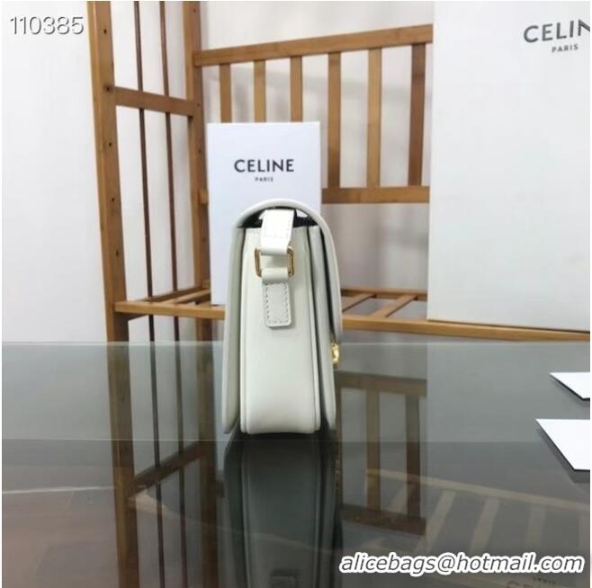 Top Quality Celine TEEN TRIOMPHE BAG IN SHINY CALFSKIN MINERAL 188423 White