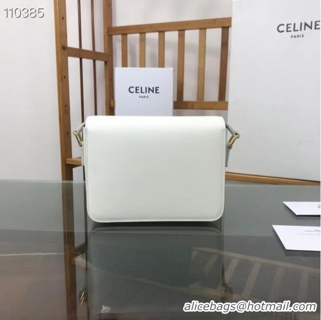 Top Quality Celine TEEN TRIOMPHE BAG IN SHINY CALFSKIN MINERAL 188423 White