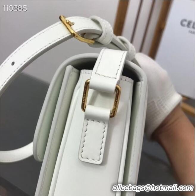 Top Quality Celine TEEN TRIOMPHE BAG IN SHINY CALFSKIN MINERAL 188423 White