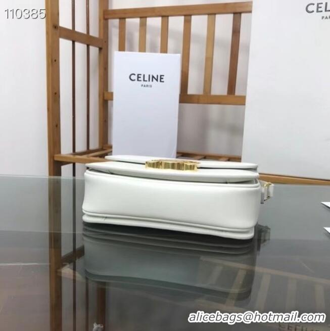 Top Quality Celine TEEN TRIOMPHE BAG IN SHINY CALFSKIN MINERAL 188423 White