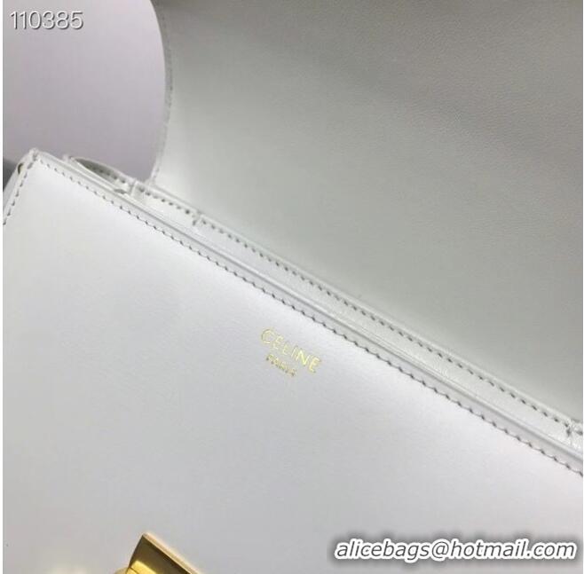 Top Quality Celine TEEN TRIOMPHE BAG IN SHINY CALFSKIN MINERAL 188423 White