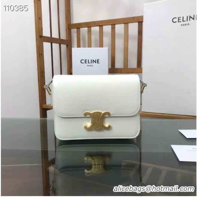 Top Quality Celine TEEN TRIOMPHE BAG IN SHINY CALFSKIN MINERAL 188423 White