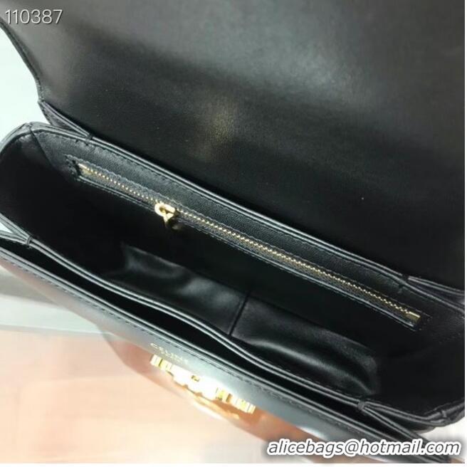 Hot Style Celine TEEN TRIOMPHE BAG IN SHINY CALFSKIN MINERAL 188423 black