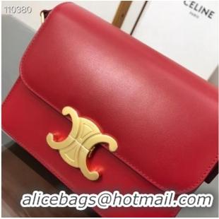 Discount Celine TEEN TRIOMPHE BAG IN SHINY CALFSKIN MINERAL 188423 red