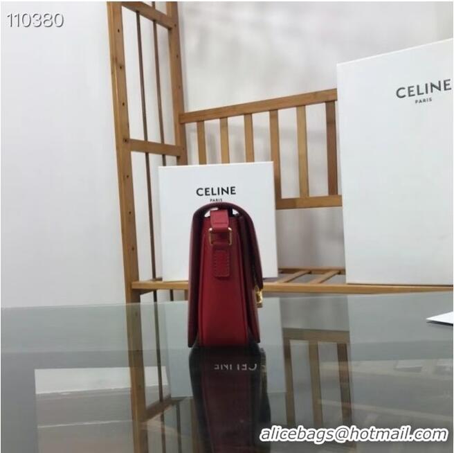 Discount Celine TEEN TRIOMPHE BAG IN SHINY CALFSKIN MINERAL 188423 red