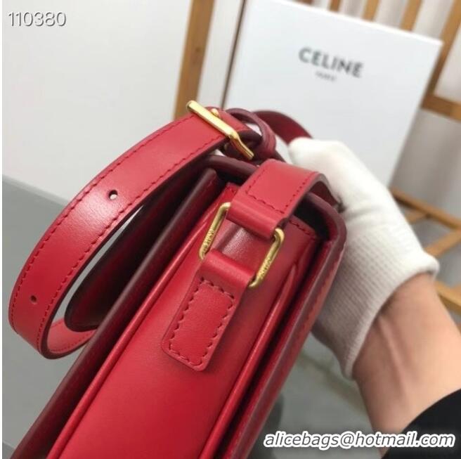 Discount Celine TEEN TRIOMPHE BAG IN SHINY CALFSKIN MINERAL 188423 red