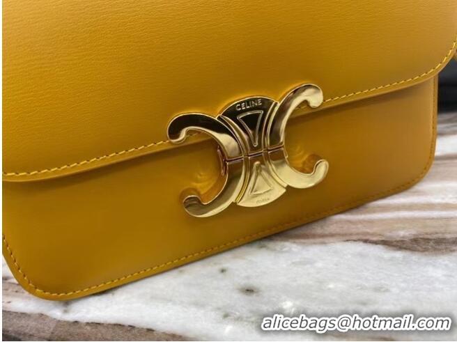 Luxury Cheap Celine TEEN TRIOMPHE BAG IN SHINY CALFSKIN MINERAL 188423 Yellow