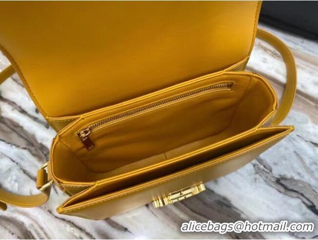 Luxury Cheap Celine TEEN TRIOMPHE BAG IN SHINY CALFSKIN MINERAL 188423 Yellow