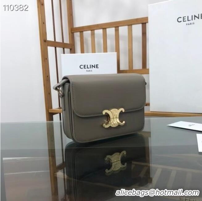 Top Quality Celine TEEN TRIOMPHE BAG IN SHINY CALFSKIN MINERAL 188423 grey