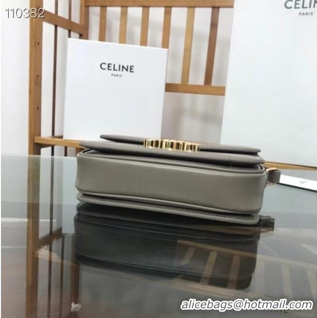 Top Quality Celine TEEN TRIOMPHE BAG IN SHINY CALFSKIN MINERAL 188423 grey