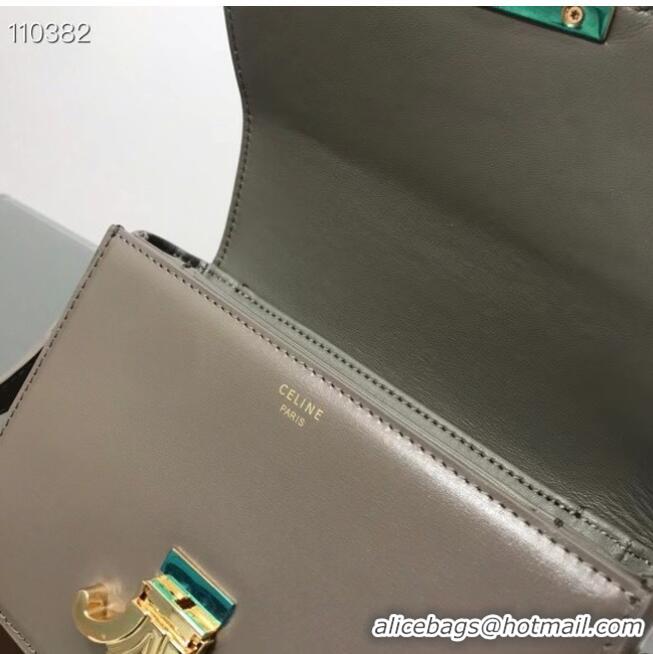 Top Quality Celine TEEN TRIOMPHE BAG IN SHINY CALFSKIN MINERAL 188423 grey