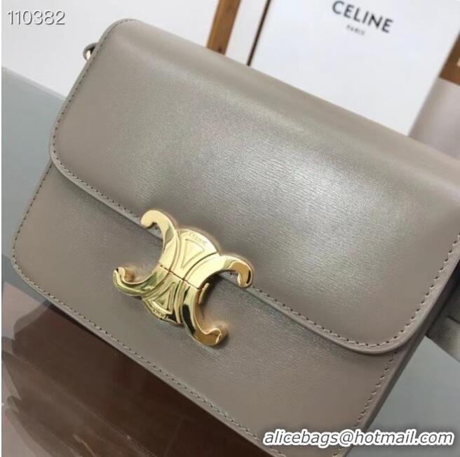 Top Quality Celine TEEN TRIOMPHE BAG IN SHINY CALFSKIN MINERAL 188423 grey