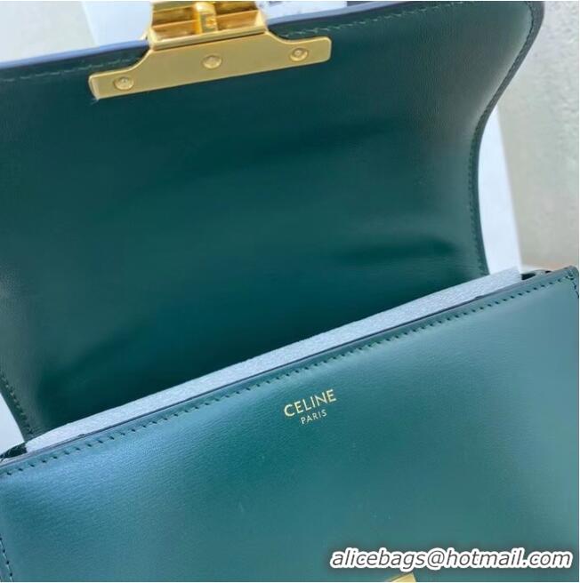 Super Quality Celine TEEN TRIOMPHE BAG IN SHINY CALFSKIN MINERAL 188423 blackish green