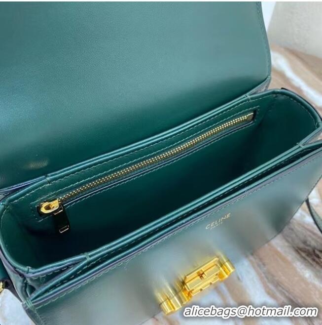 Super Quality Celine TEEN TRIOMPHE BAG IN SHINY CALFSKIN MINERAL 188423 blackish green