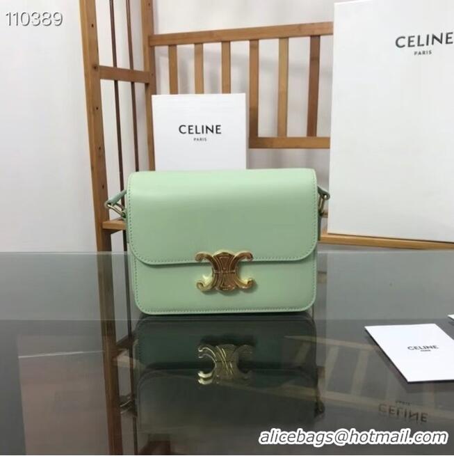 Classic Celine TEEN TRIOMPHE BAG IN SHINY CALFSKIN MINERAL 188423 light green