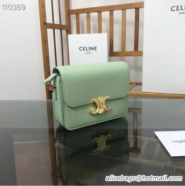 Classic Celine TEEN TRIOMPHE BAG IN SHINY CALFSKIN MINERAL 188423 light green