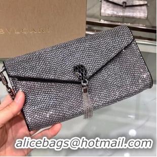 New Design Bulgari metallic-leather shoulder bag 39175 Black