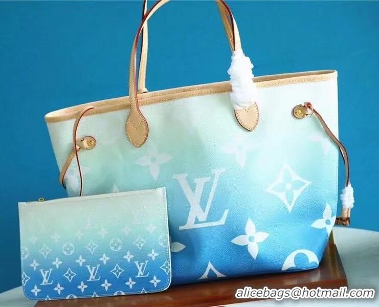 Top Grade Louis Vuitton Monogram Giant Canvas NEVERFULL MM M45678 Blue