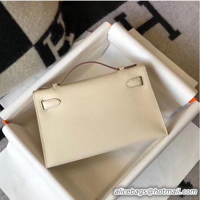 New Style Hermes Kelly 22cm Handle Bag Epsom Leather KL22 Cream