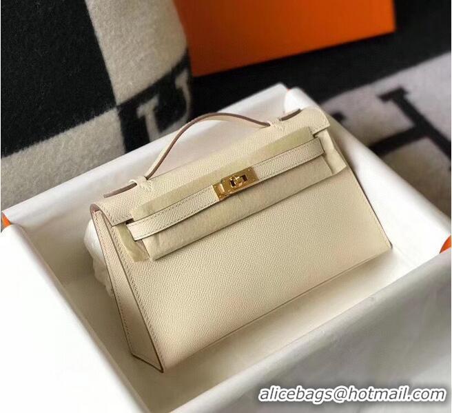 New Style Hermes Kelly 22cm Handle Bag Epsom Leather KL22 Cream