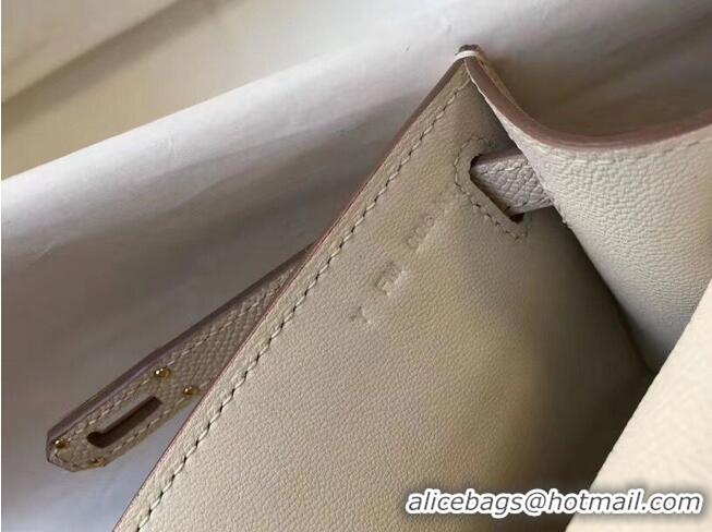 New Style Hermes Kelly 22cm Handle Bag Epsom Leather KL22 Cream