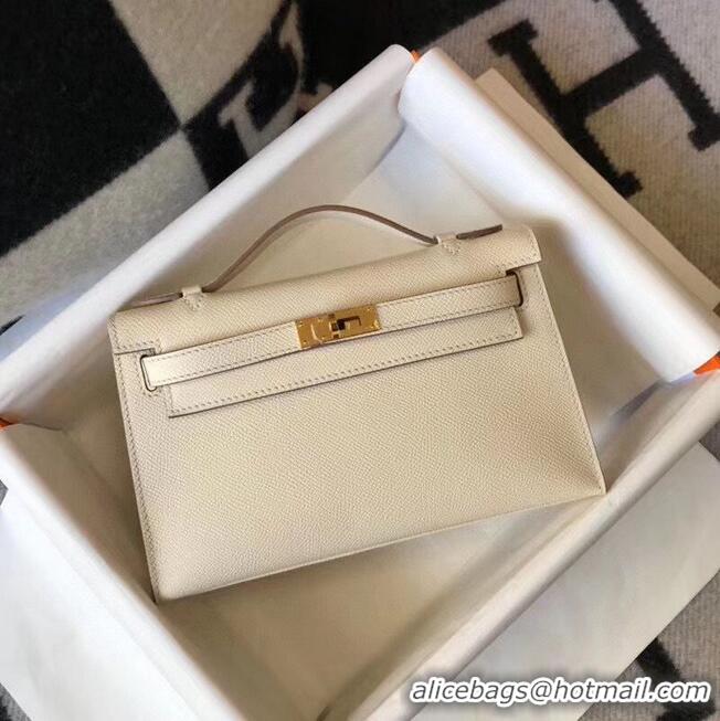 New Style Hermes Kelly 22cm Handle Bag Epsom Leather KL22 Cream