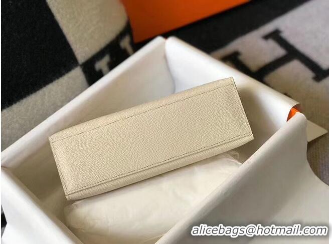 New Style Hermes Kelly 22cm Handle Bag Epsom Leather KL22 Cream