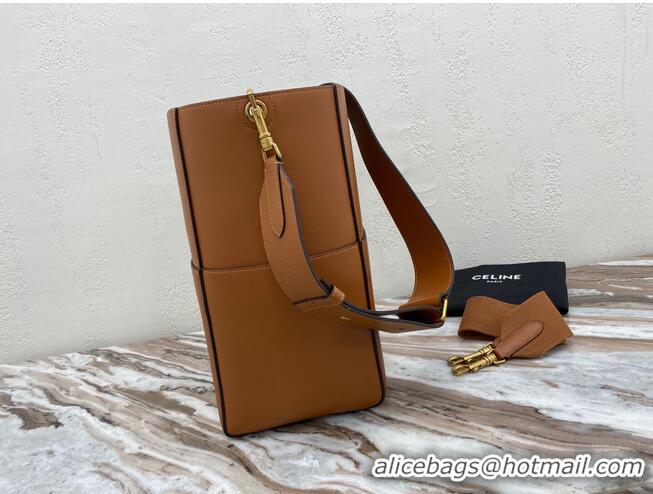 Promotional CELINE Sangle Seau Bag in Smooth Leather C3371-2 Brown