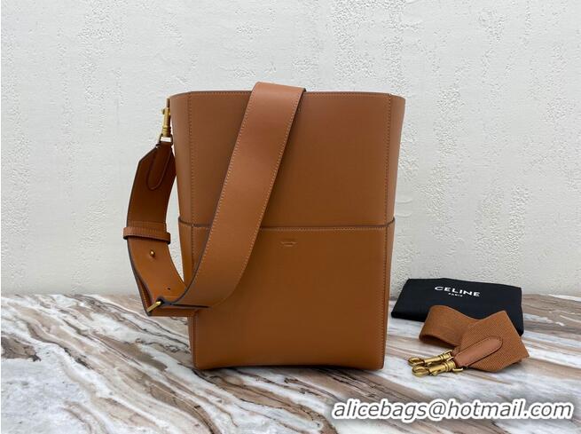 Promotional CELINE Sangle Seau Bag in Smooth Leather C3371-2 Brown