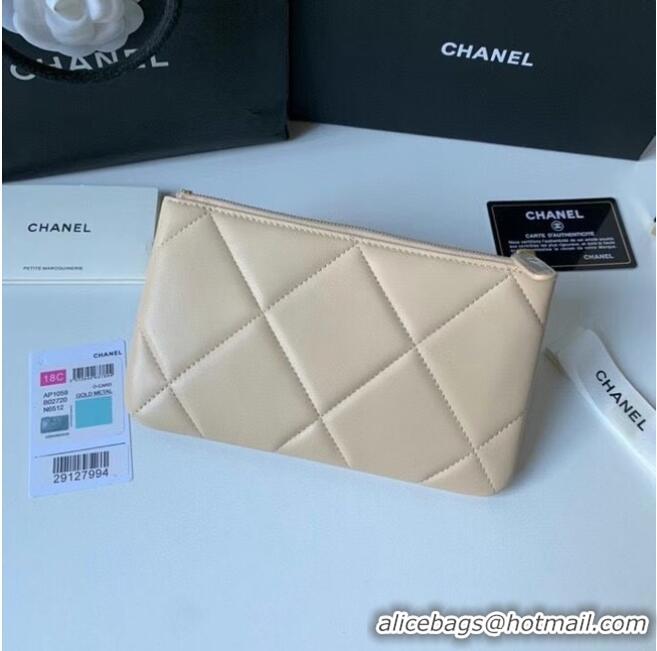 Top Design CHANEL 19 Sheepskin Original Leather Carry on bag AP1059 Cream