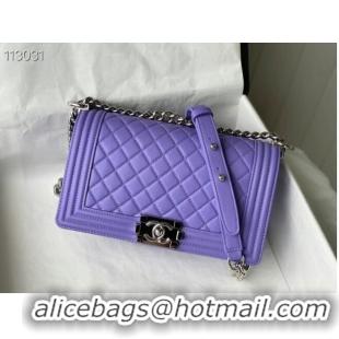 New Design Chanel Le Boy Flap Shoulder Bag Original Leather A67086 Purple