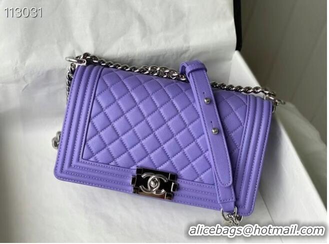 New Design Chanel Le Boy Flap Shoulder Bag Original Leather A67086 Purple