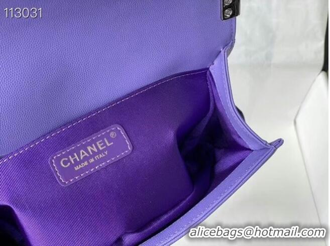 New Design Chanel Le Boy Flap Shoulder Bag Original Leather A67086 Purple