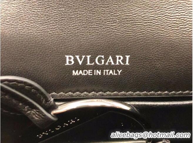 Best Price Bvlgari Serpenti Forever leather small crossbody bag B210762 Black