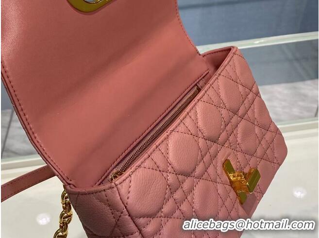 Best Product Dior SMALL DIOR CARO BAG Soft Cannage Calfskin M9241 pink