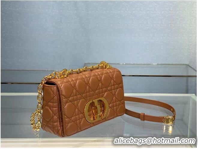 Affordable Price Dior SMALL DIOR CARO BAG Soft Cannage Calfskin M9241 Cognac-Colored