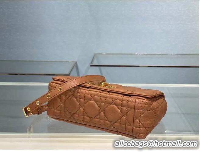 Affordable Price Dior SMALL DIOR CARO BAG Soft Cannage Calfskin M9241 Cognac-Colored