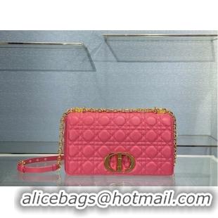 Good Quality LARGE DIOR CARO BAG Soft Cannage Calfskin M9243U Rose