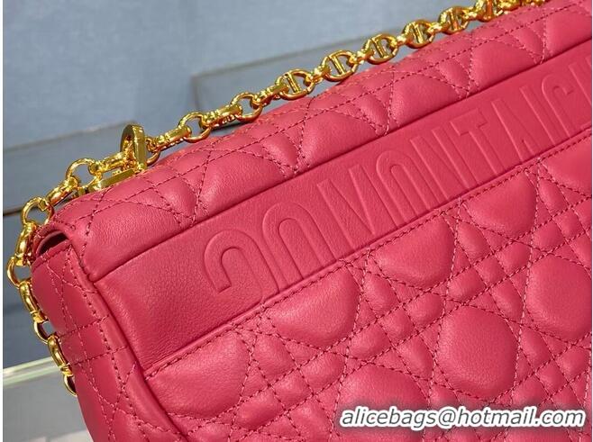 Good Quality LARGE DIOR CARO BAG Soft Cannage Calfskin M9243U Rose