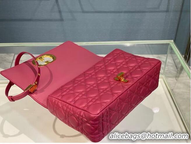 Good Quality LARGE DIOR CARO BAG Soft Cannage Calfskin M9243U Rose