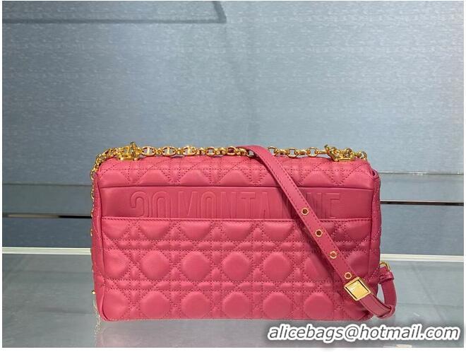 Good Quality LARGE DIOR CARO BAG Soft Cannage Calfskin M9243U Rose